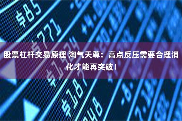 股票杠杆交易原理 淘气天尊：高点反压需要合理消化才能再突破！