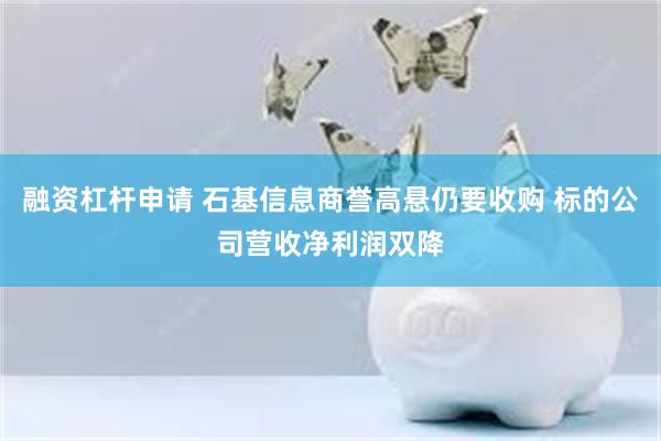 融资杠杆申请 石基信息商誉高悬仍要收购 标的公司营收净利润双降