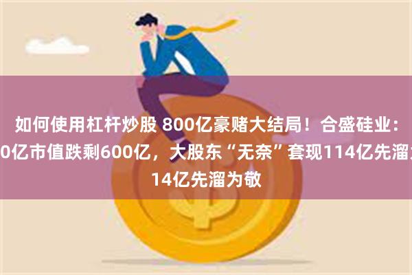 如何使用杠杆炒股 800亿豪赌大结局！合盛硅业：2800亿市值跌剩600亿，大股东“无奈”套现114亿先溜为敬